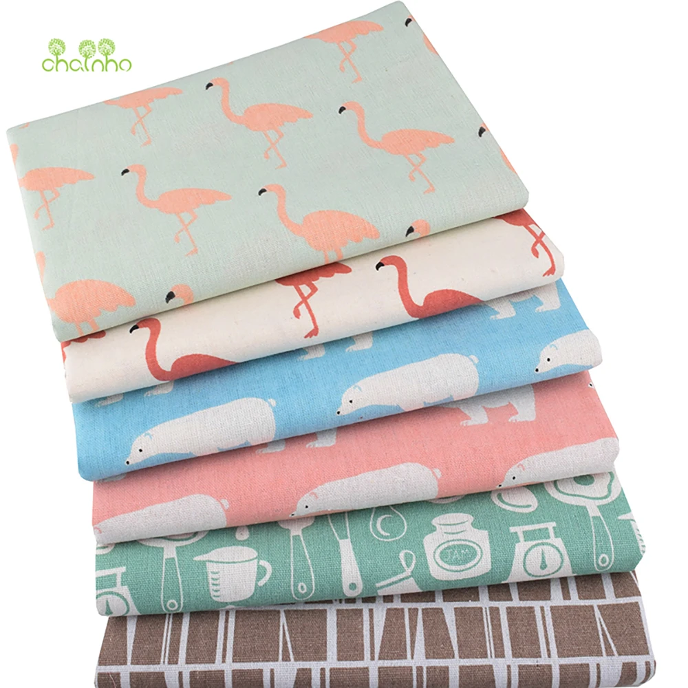 Chainho,Printed Cotton Linen Fabric,DIY Sewing Quilting Material,Cloth For Table,Sofa,Curtain,Bag,Cushion,Furniture Cover,15CL8