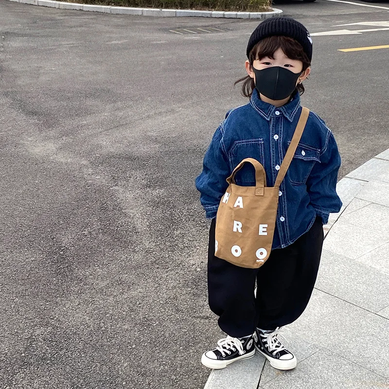 

New High-quality Backpack Fashion Small Bag Children's Denim Canvas Small Bag Korean Version Messenger Bag Baby Girl Coin Purse