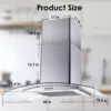 Tieasy 30 inch 450CFM Kitchen Wall Mount Tempered Glass Vented 3-Speed Fan Range Hood USGD3375A 3