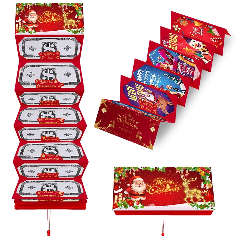 'Christmas Cash Gift Envelope 10 Slots Christmass Money Envelopes For Cash Clip Festive Money Gift Cards Envelopes Holders
