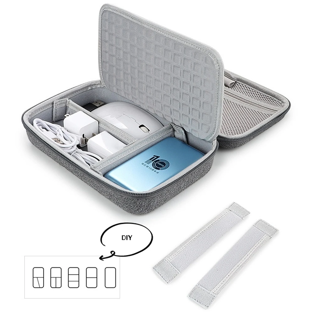 Large Capacity Travel Electronics Accessories Organizer Tablet Hard Disk Cable Portable Storage Bag EVA Duricrust Airbag - 3