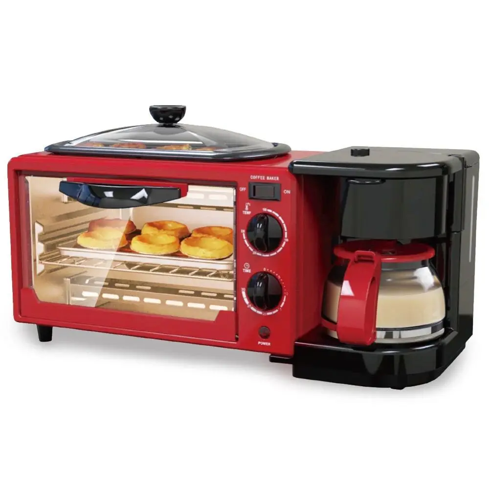 Three In One Breakfast Multifunctional Toaster Mini Bread Maker Household Small Oven Coffee Machine