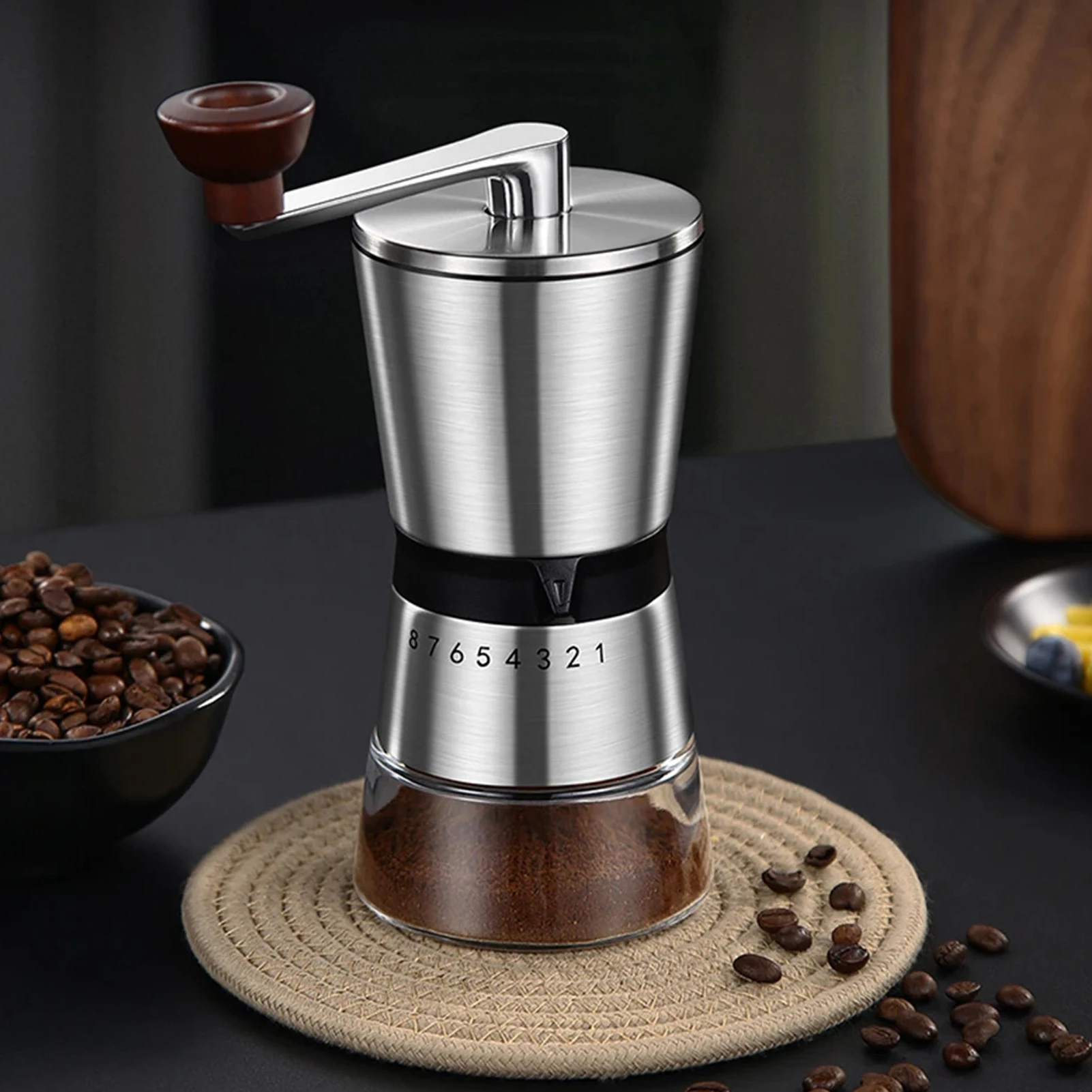 High Quality Hand Crank Coffee Grinder Portable Stainless Steel