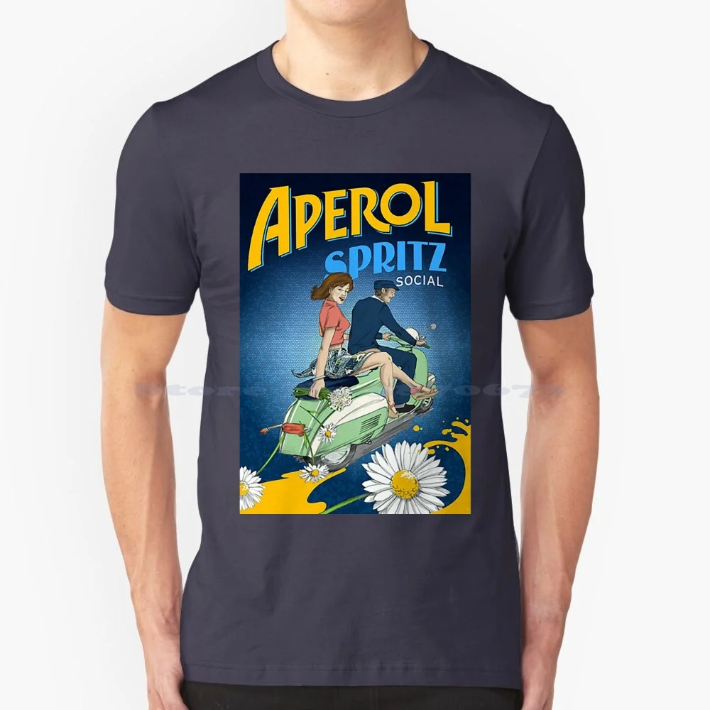 Spritz Social T Shirt 100% Cotton Tee Spritz Cocktail Orange Drink Italy Summer Campari Prosecco Food Vintage Wine Champagne