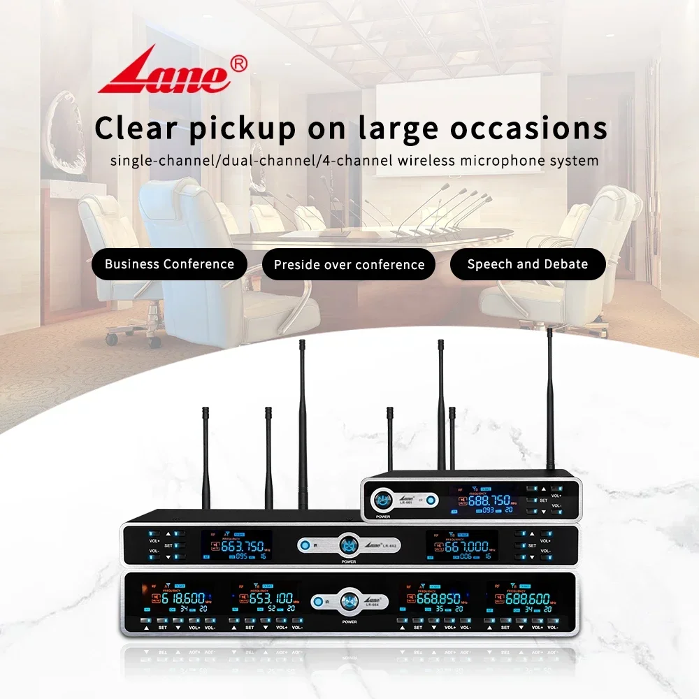 LR-664 교육 훈련 회의 야외 활동용 범용 무선 마이크, UHF 4 채널, FM 80DB, 베스트셀러