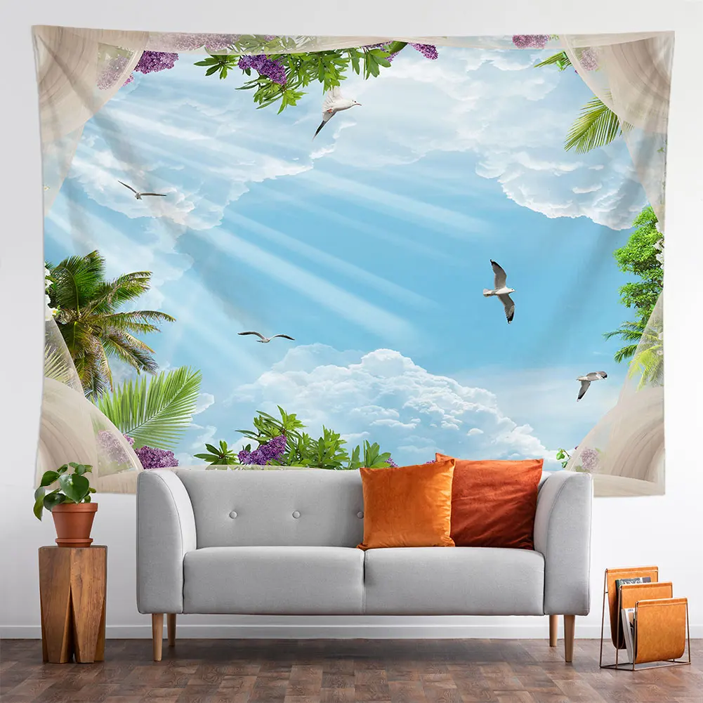 

Landscape waterfall tapestry Bohemian decoration picture room wall tapestry living room wall canvas wall tapestry