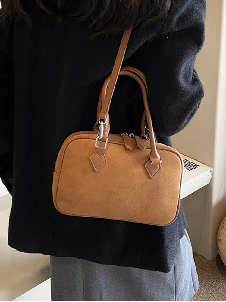 

Замшевые сумки через плечо из искусственной кожи для женщин, весна 2024, модные роскошные брендовые дизайнерские сумки и кошельки для женщин