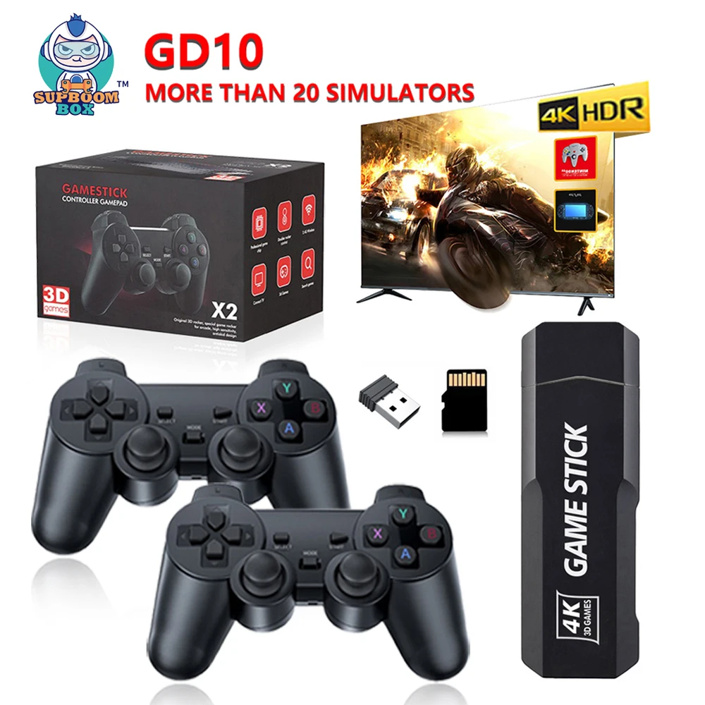 

GD10 Game Stick 128G 30000 4K HD Video Game Console Double Wireless 2.4G Controller Retro Console Games For PSP Christmas Gift