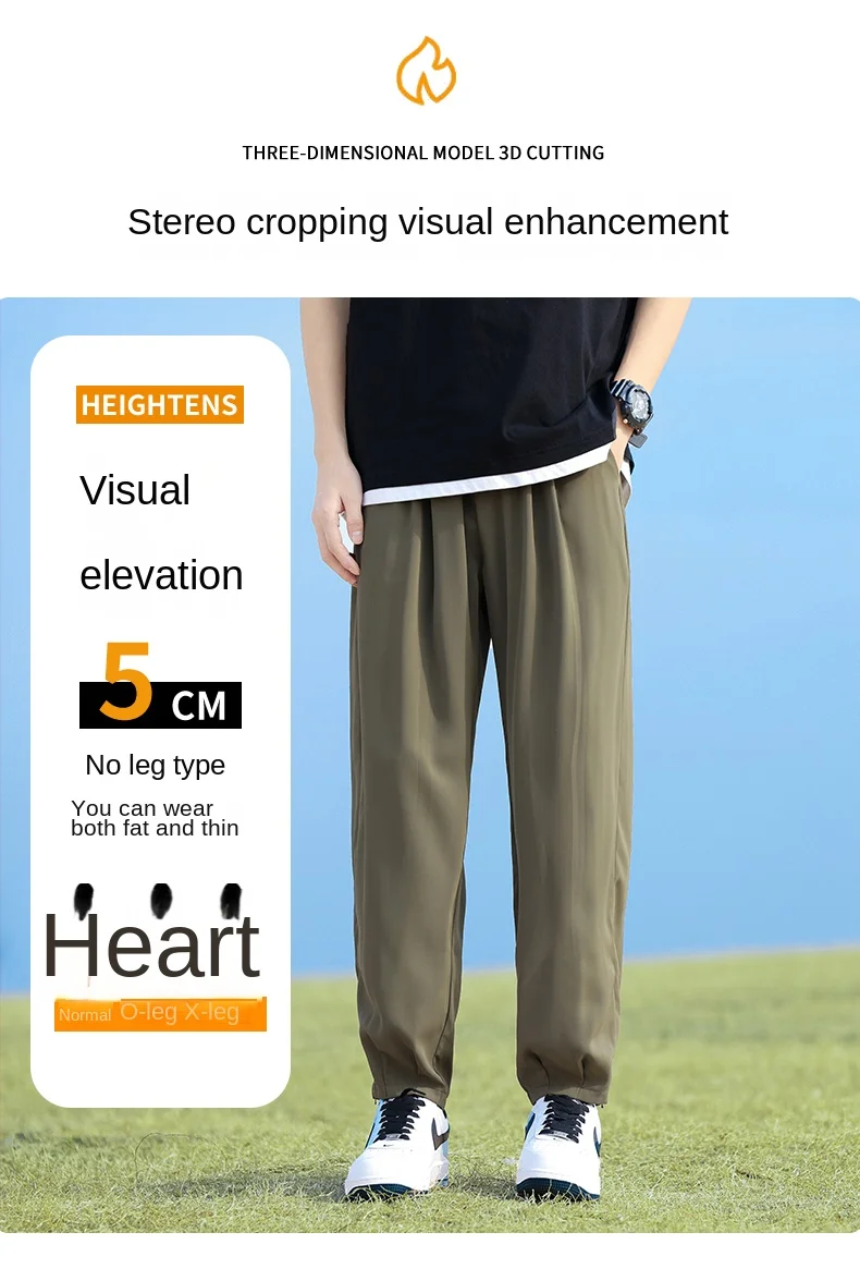 Description Picture 6 of itemSummer New Large Size Men's Suit Pants Ice Silk Thin Casual Pants plus Size Quick-Drying Breathable Trousers Skinny Pants Loose