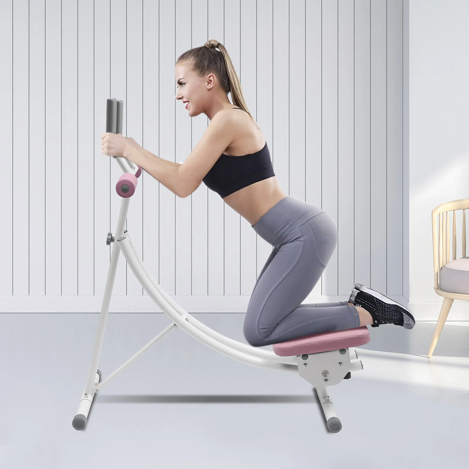 Modern Ab Trainer Foldable Abdominal Workout Machine Waist Cruncher Core Toner Shaper with LED Monitor for Home Gym Pink AliExpress