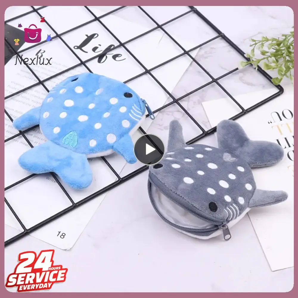 WhalesCoinPursePlushKeyEarphonePouchZipperCoinWalletBagShark