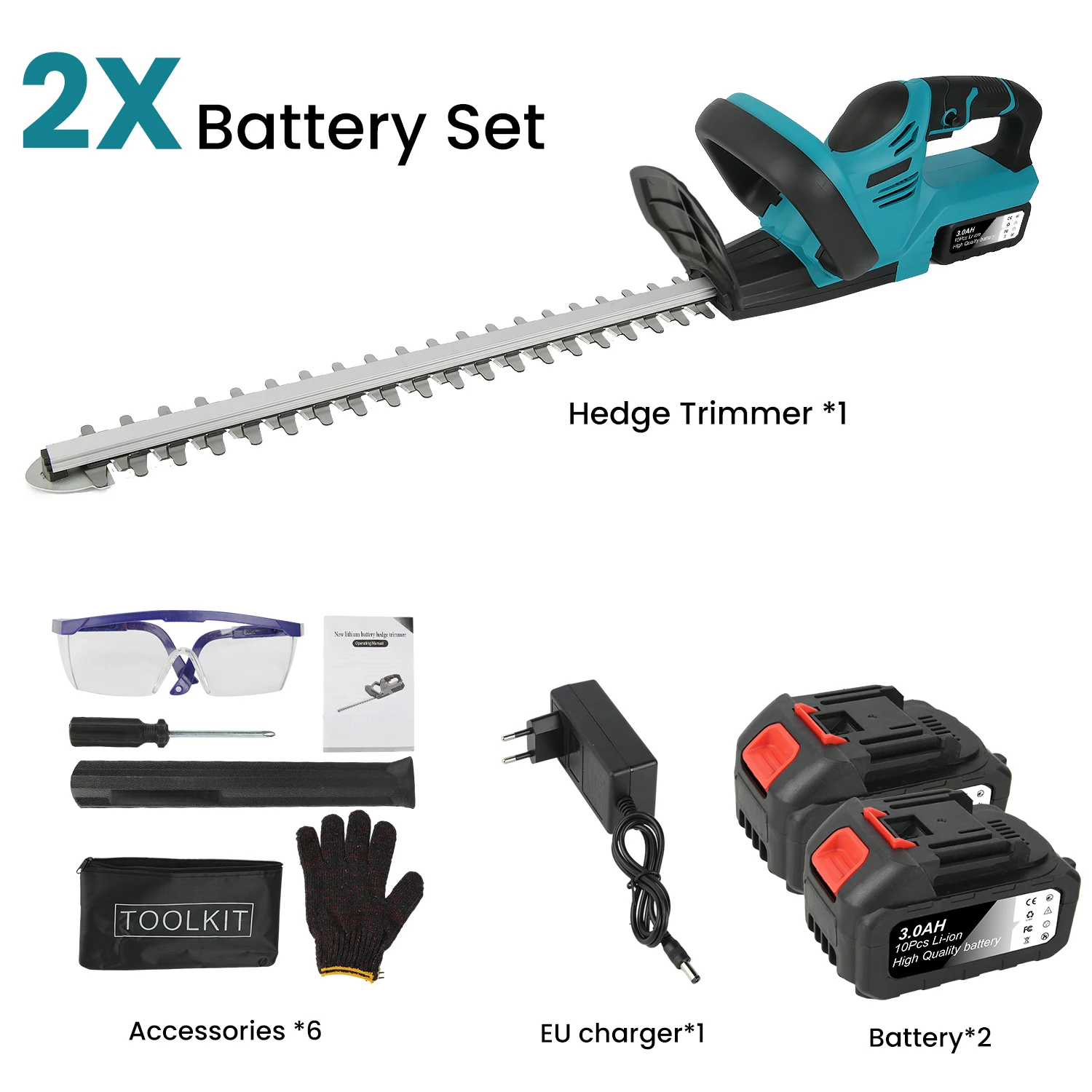 2000 W Elektrische Heckenschere Effiziente Rasenmäher Garten Landschaftsbau Trimmen Strauch Beschneiden Werkzeuge Für Makita 21 V Batterie – Detail 10