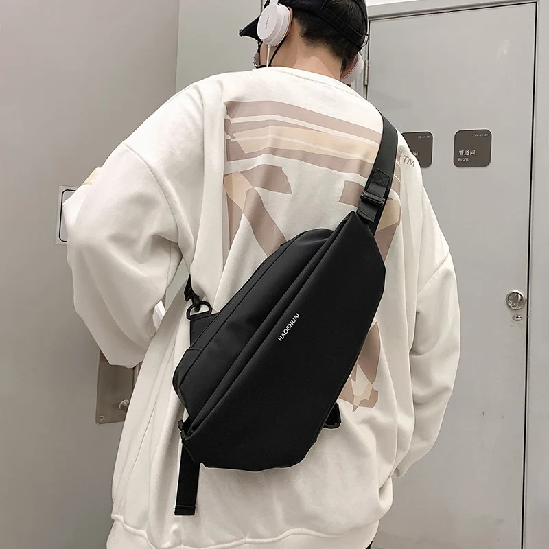 

High Quality Waterproof Nylon Chest Bags 2023 Fashion Solid Color Men Crossbody Bag Casual Travel Storage Unisex Shoulder Bags
