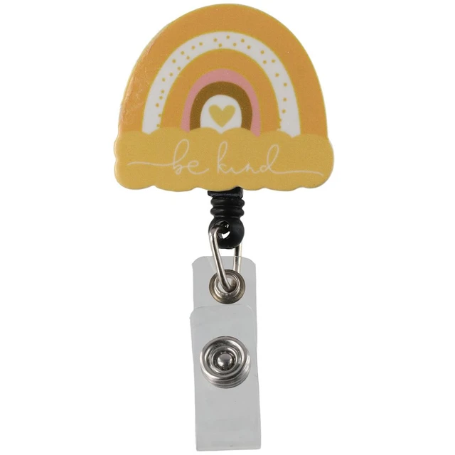 Boho Rainbow Nursing ID Badge Holder,Cute Retractable Badge Reel