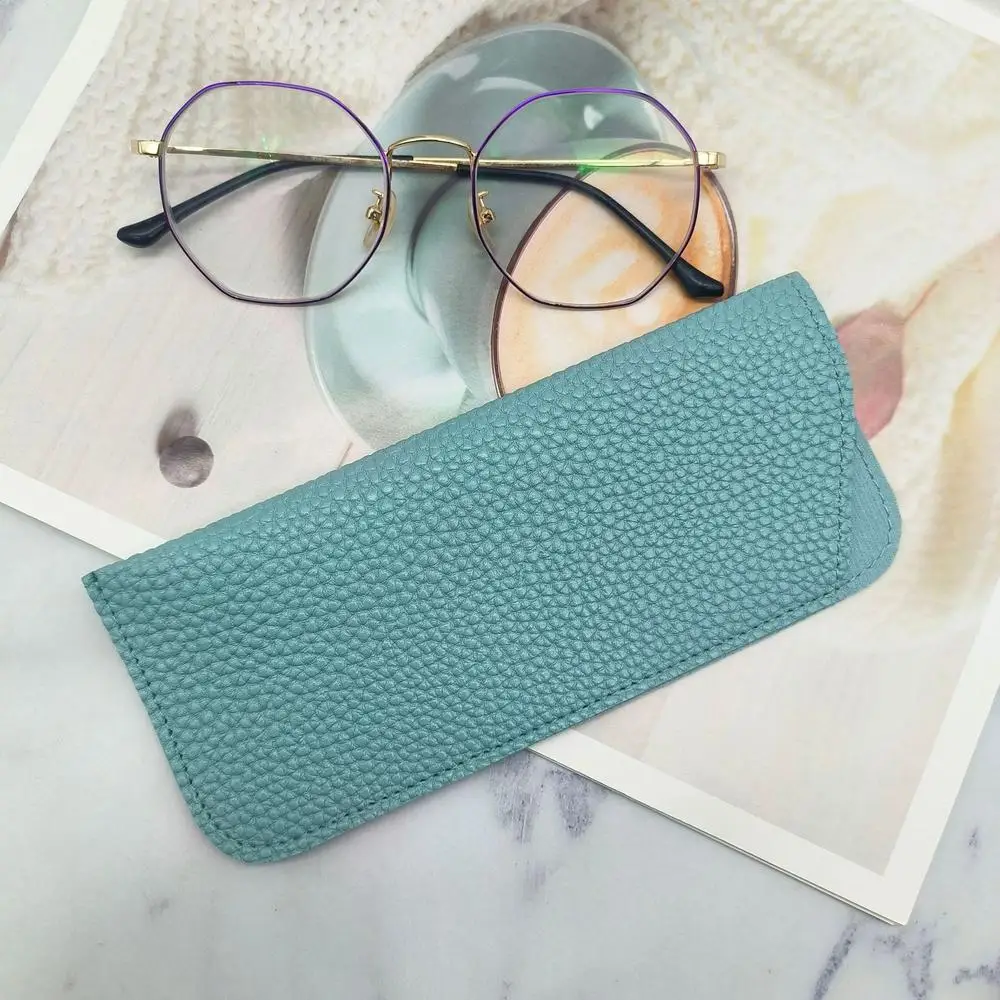 Lychee Pattern Water-Resistant PU Leather Eyewear Case - Durable & Easy to Maintain