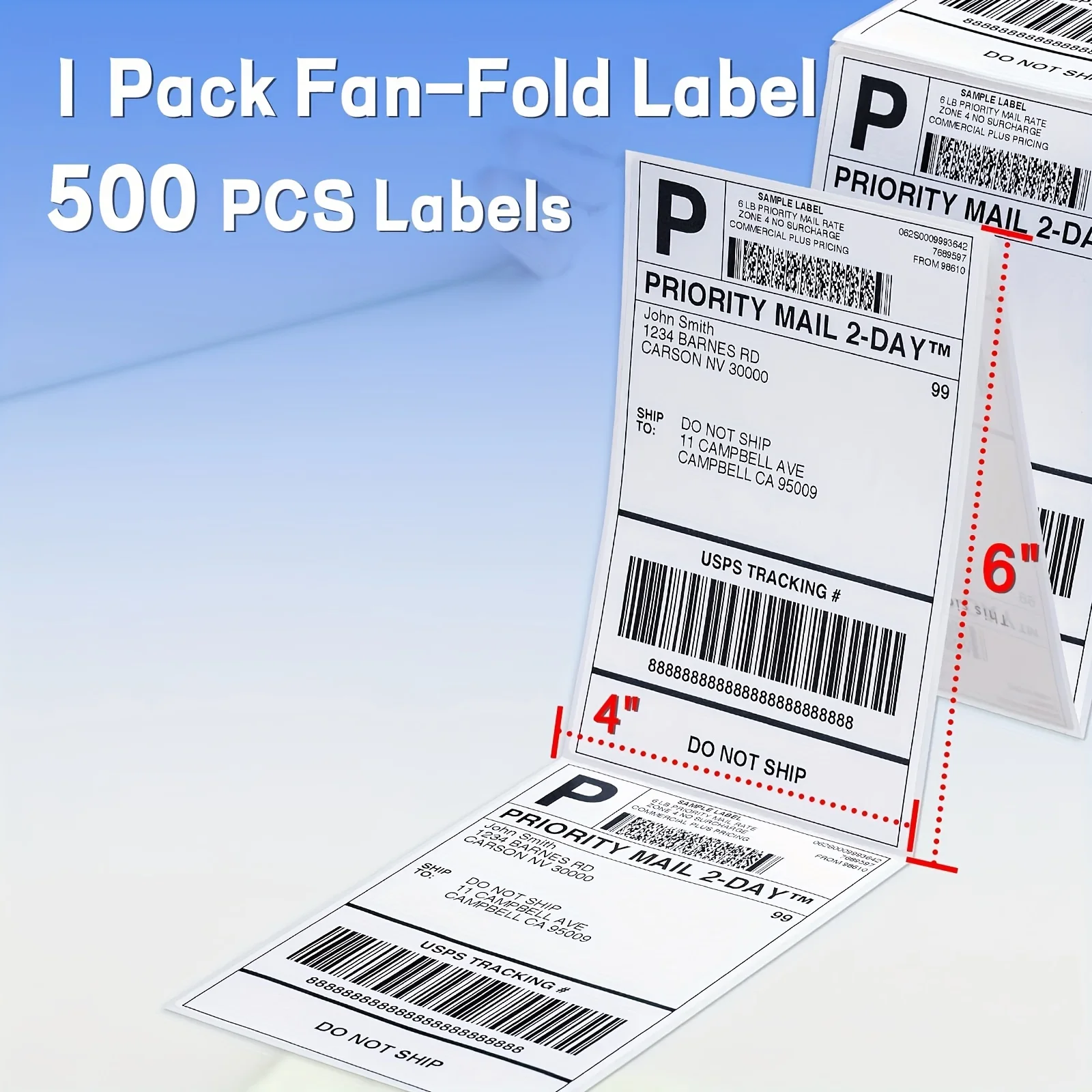 4 x 6 Self-Adhesive Thermal Shipping Labels - White Mailing Labels