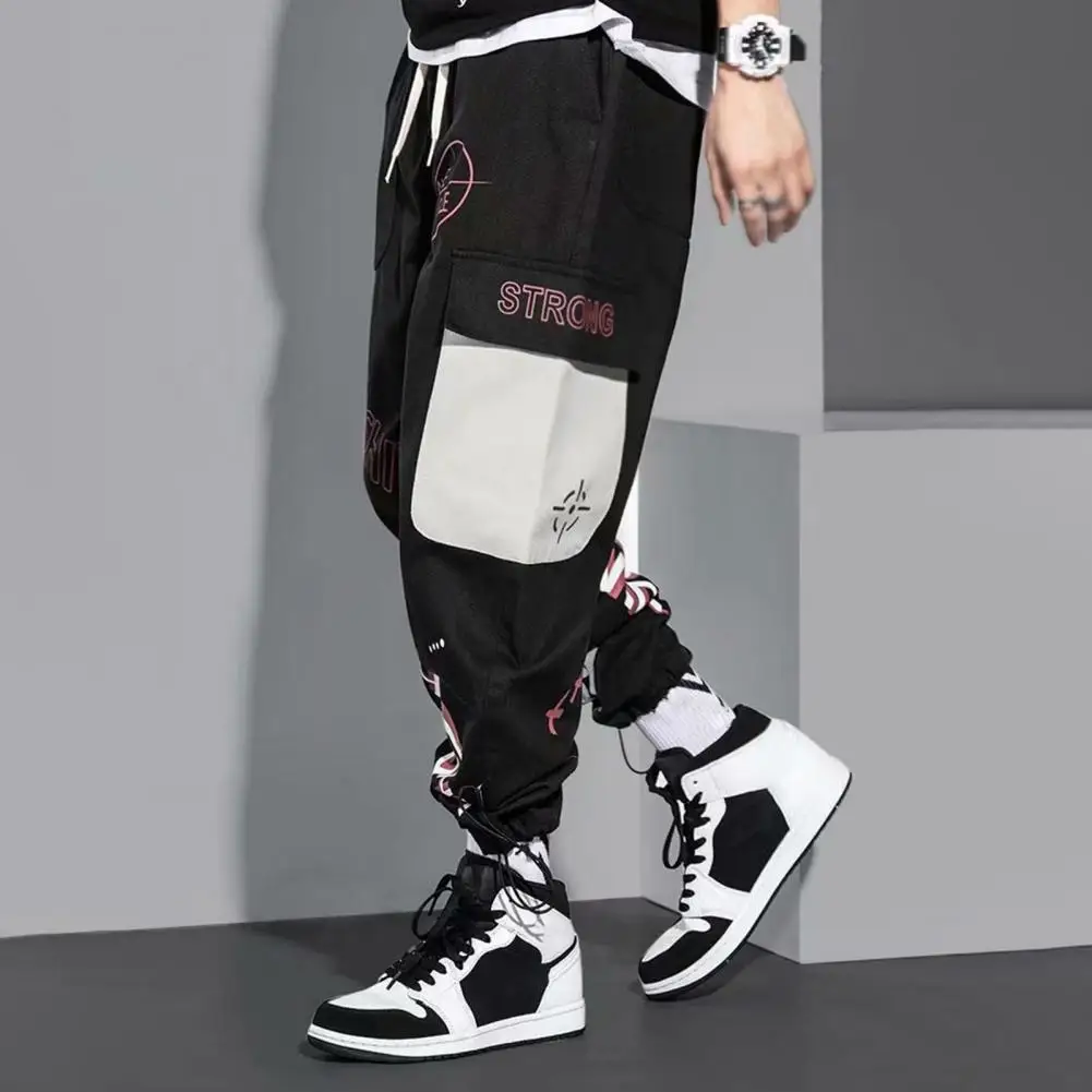 

Popular Cargo Pants Loose Bottoms Cargo Trousers Mid Waist Drawstring Pants