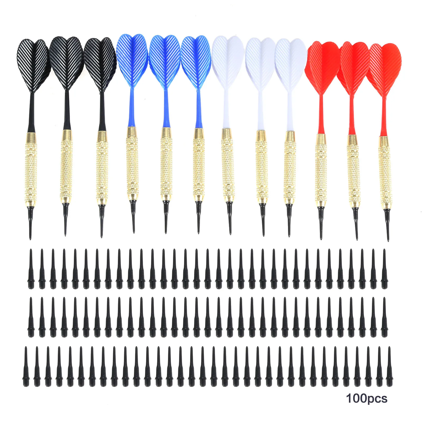 12Pcs 18g Nylon Soft Tip Safety Darts with Iron Barrel PC Shaft for