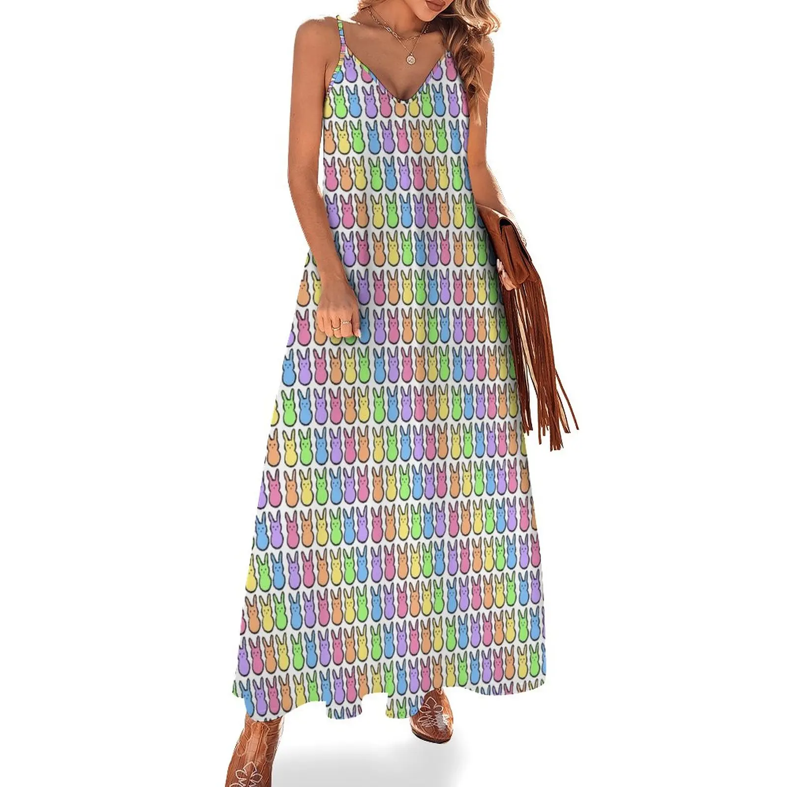 

Rainbow Bunny Candy Sleeveless Dress elegant party dress for women 2024 women's luxury party dress Women's evening