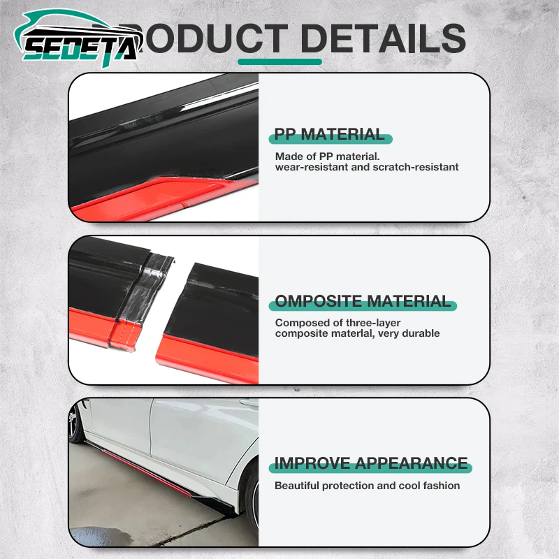 Car Side Skirt Adjustable Bumper Carbon Fiber Modifiedextension Rocker Plate Lip For Kia Ford Mazda BMW Car Bumper Spoiler Bumper Lip Bumper Lip Decoration Car Rear Bumper Lip Front Bumper Decoration Front Bumper Cover Car Rear Bumper Cover