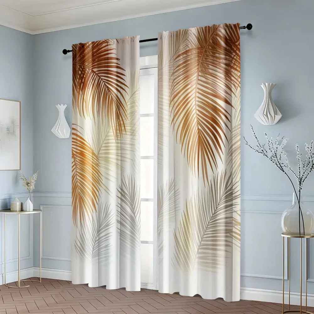 2pcs, Curtains 2D print Eclectic decor Versatile 100% Polyester (without rod) Thermal Insulation, and Room Darkening Functions 6
