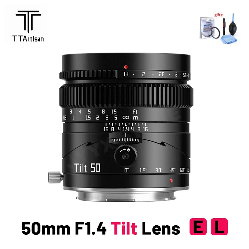 Ttartisan 50Mm F1.4 Obiettivo Inclinabile Full Frame Mf Per Fuji X Nikon Z Cano Rf Sony E Sigma Leica L Mount Fotocamere Obiettivo Inclinabile