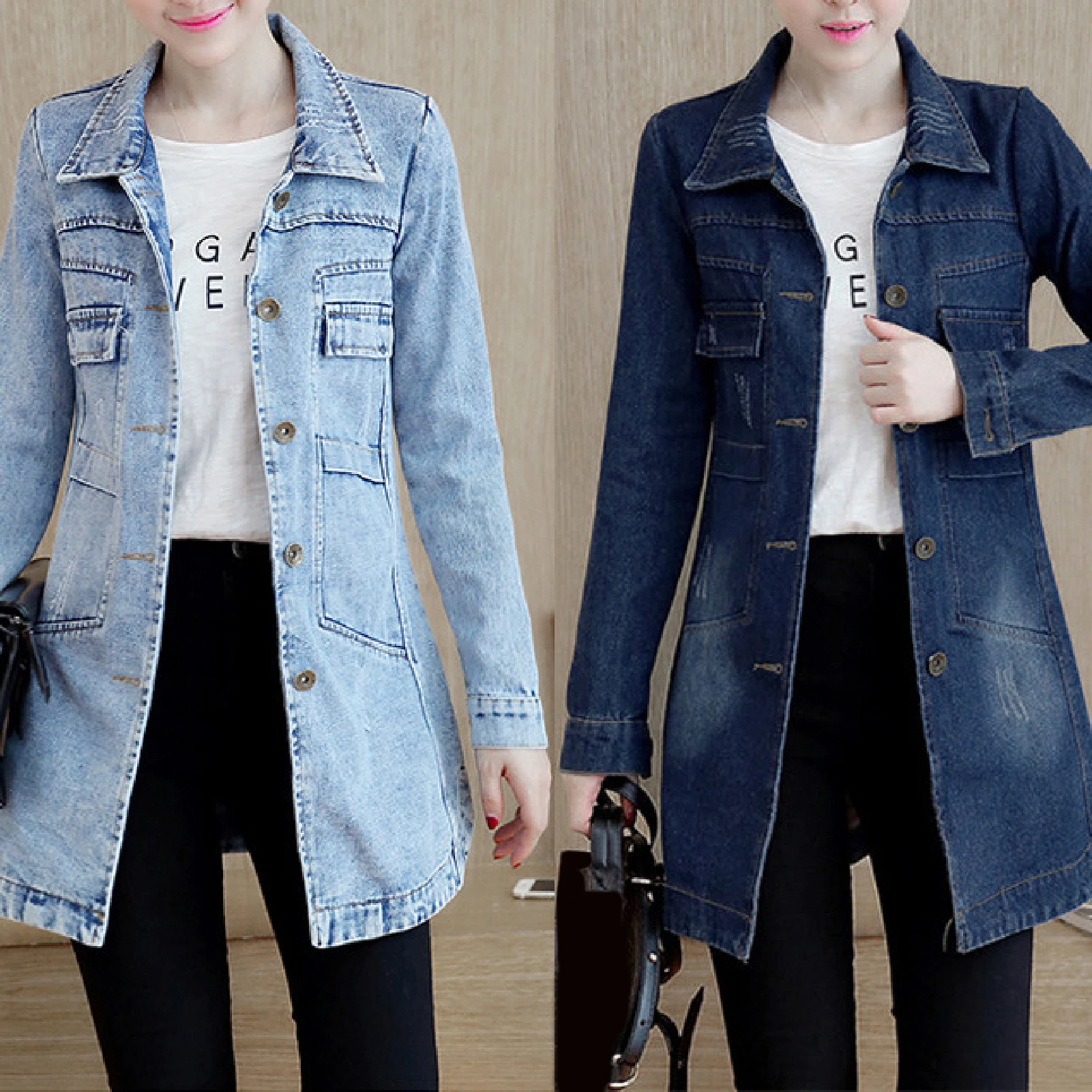 Trending Products Large Size Trench Coat Women Outerwear Denim Jacket Embroidery Autumn Clothing European Fashion 2022 Hot