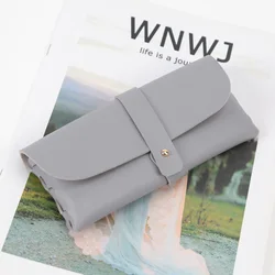 Elegant Women's PU Leather Eyewear Case - Stylish & Portable Glasses Holder (GRAY)