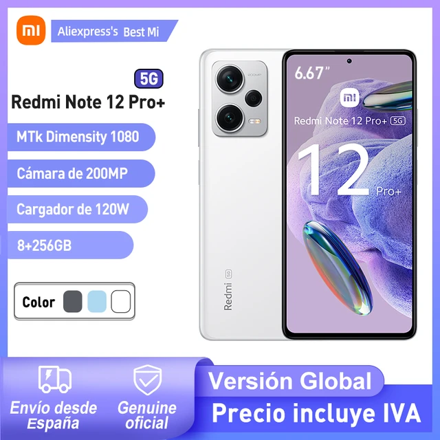 Xiaomi Redmi Note 12 Pro Plus, versión Global, 5G, 8GB + 256GB, cámara de  200MP, 120Hz, AMOLED, carga de 120W - AliExpress