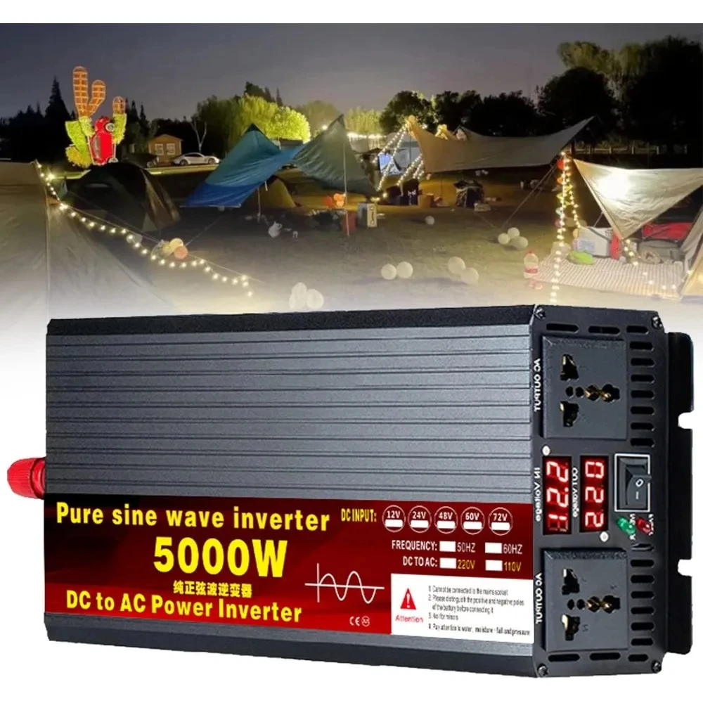 

Voltage Converter 72v To 220v Pure Sine Wave Converter 3000w 4000w 5000w 8000w Transformer Car Power Inverter 5000W-72V to 220V