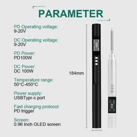 PTS200 Smart Soldering Iron 100W max ESP32 PD3.0 Open Source Compatible with T12 TS101 PINE64 2