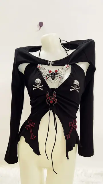 Gothic Halter Neck Skull Top and Shrug 6