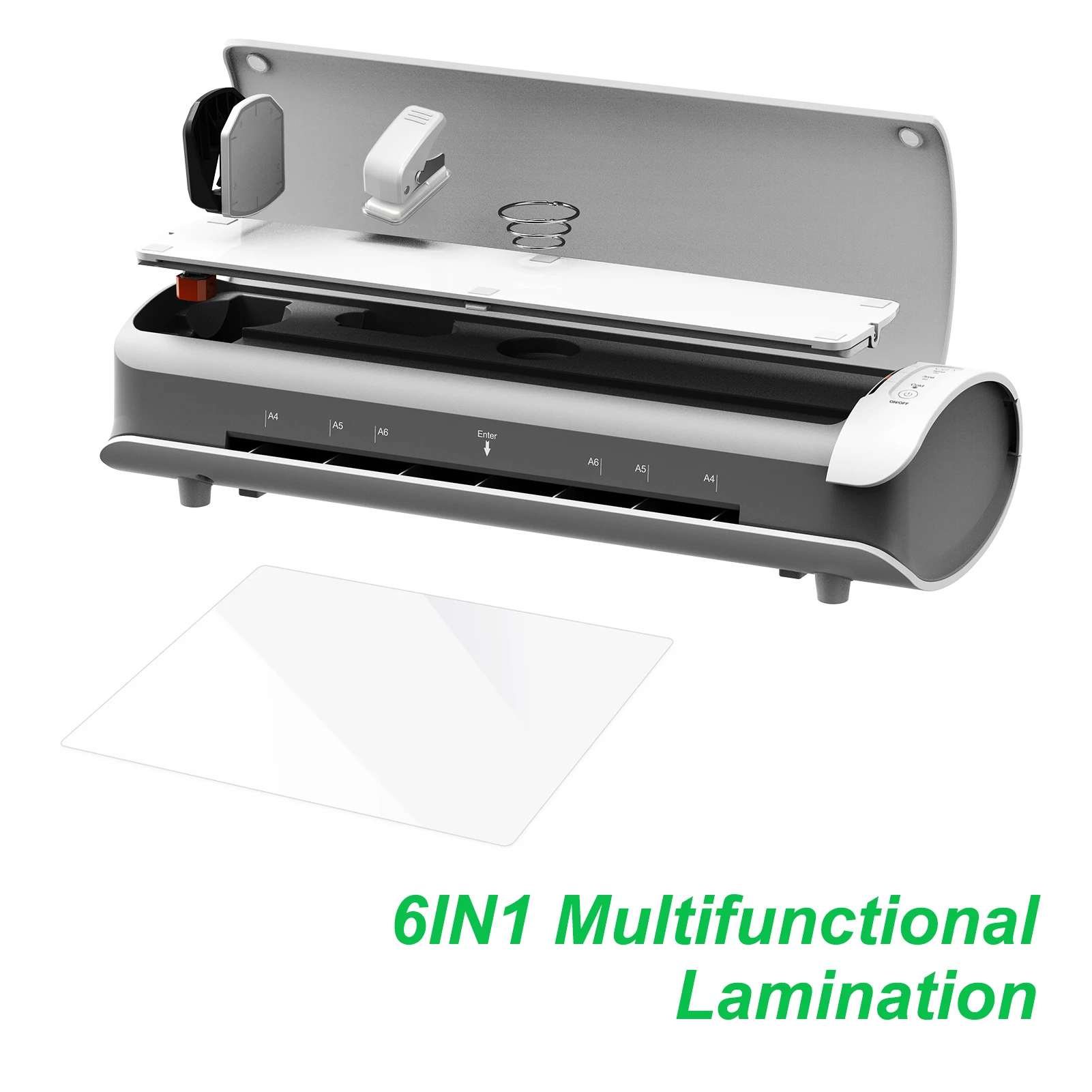 Bisofice SL988 Desktop Laminator Machine Set A4 Size 6IN1 Multifunctional Hot & Cold Lamination for A4/A5/A6 Laminating Pouches