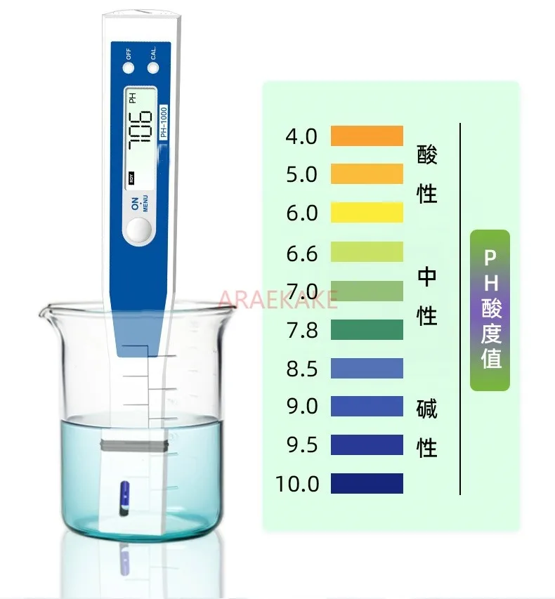 Acidity meter, high-precision pH pen tester, food acidity and alkalinity, aquarium fish tank water quality, pH value detection