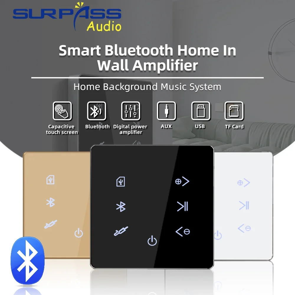 Smart Home Audio 4 Pollici 25W Mini Touch Key Bluetooth Remote Control Wall Amplificador Potente Adatto Per La Riproduzione Di Musica Domestica