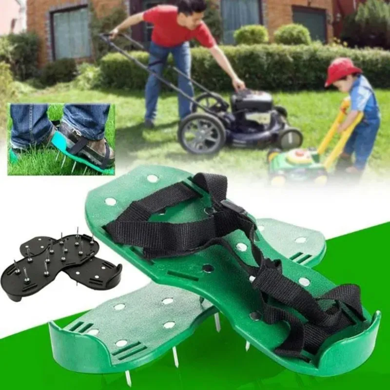 1Pair Garden lawn aerator shoes Spike Shoe Garden Lawn Aerator Garden Yard Grass Cultivator Scarification Nail Tool Tools