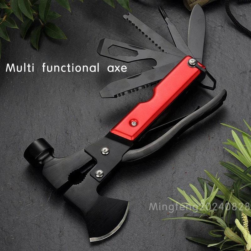 Outdoor portable camping emergency survival tool, multifunctional axe, hammer, knife, home repair combination tool 4