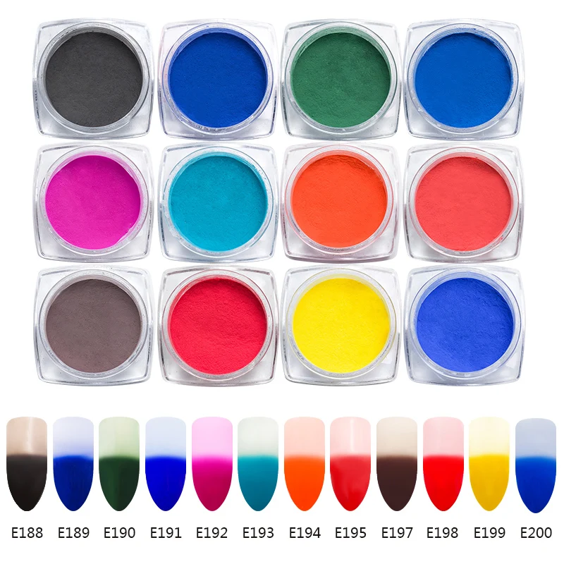

Mtssii Thermal Color Change Pigment Set Temperature Color Change Powder Gradient Powders Manicure Decoration