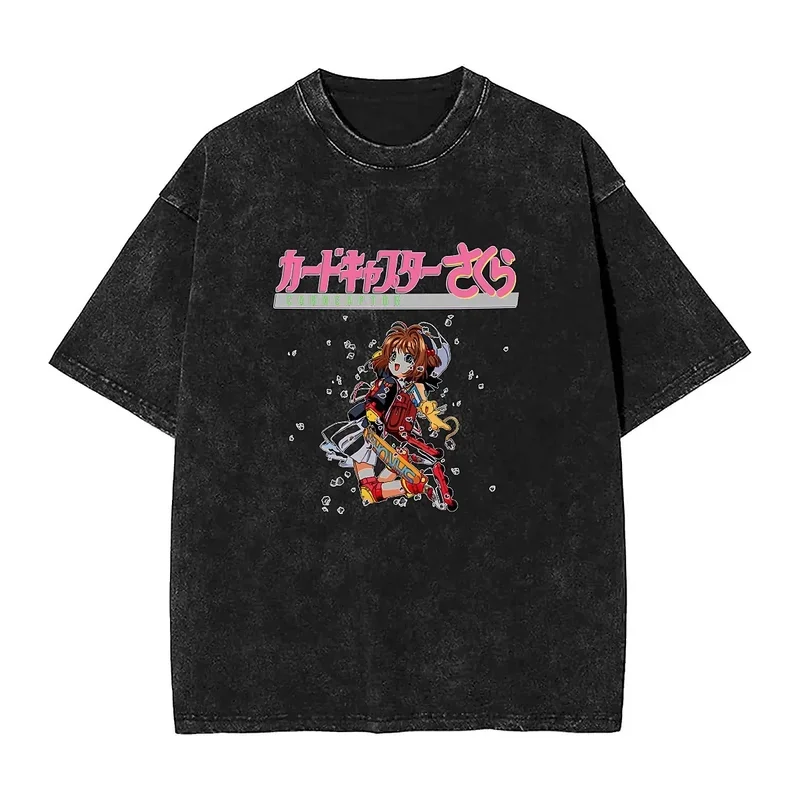 

Футболка Cardcaptor Sakura, футболки с логотипом роликовых коньков, женская футболка, пляжные хлопковые футболки большого размера с круглым вырезом
