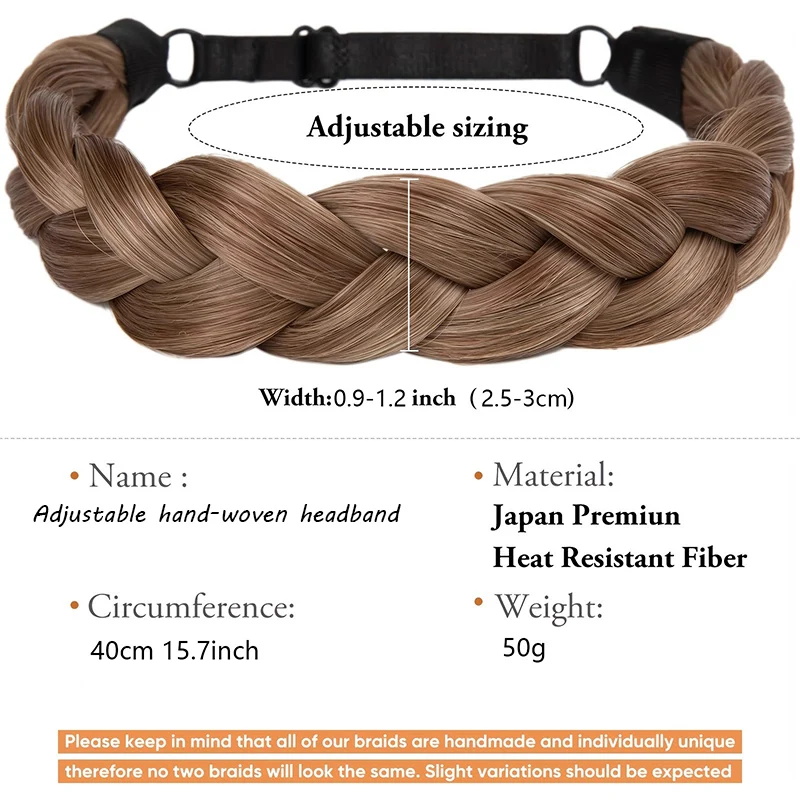 Synthetic Premium Adjustable Handmade Braided Elastic Band Hair Headband Fishtail Braids Hair Women Hairstyle Hairpieces