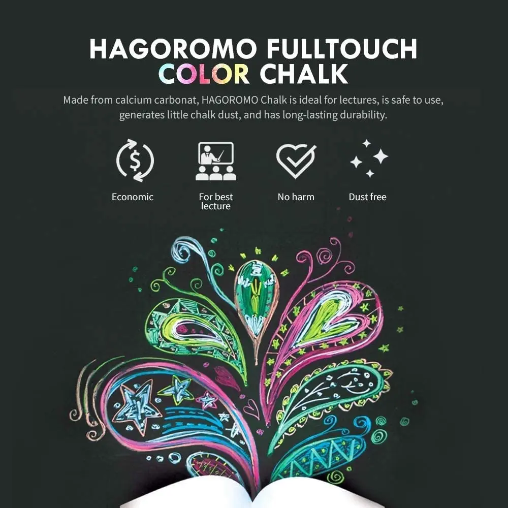 Hagoromo FullTouch Luminous Chalk 6 Colors 72 Pcs