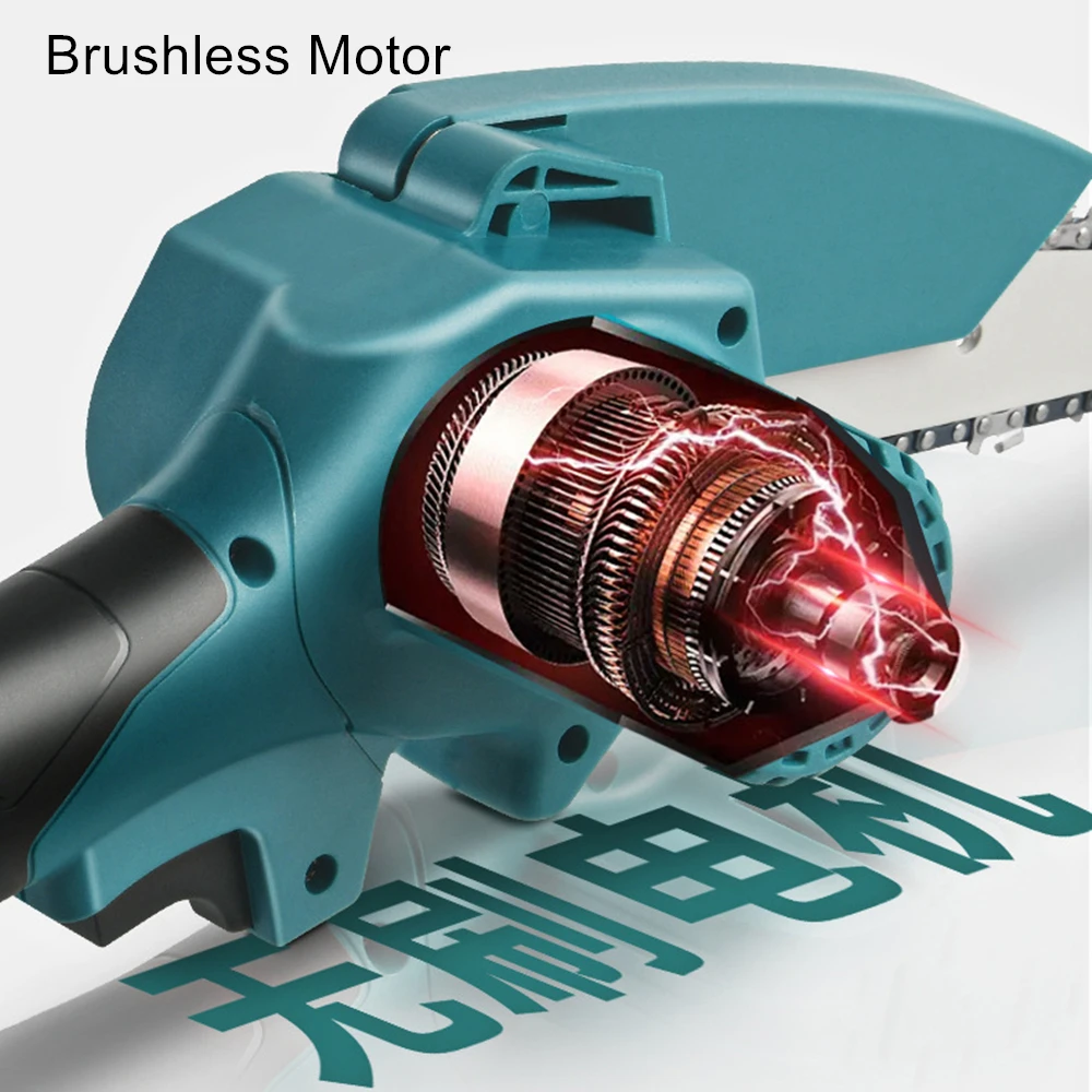 브러시리스 무선 전기 체인톱, 미니 체인톱, 휴대용 전기 가지치기 톱, 목공 절단 도구, 정원 도구, 6 인치