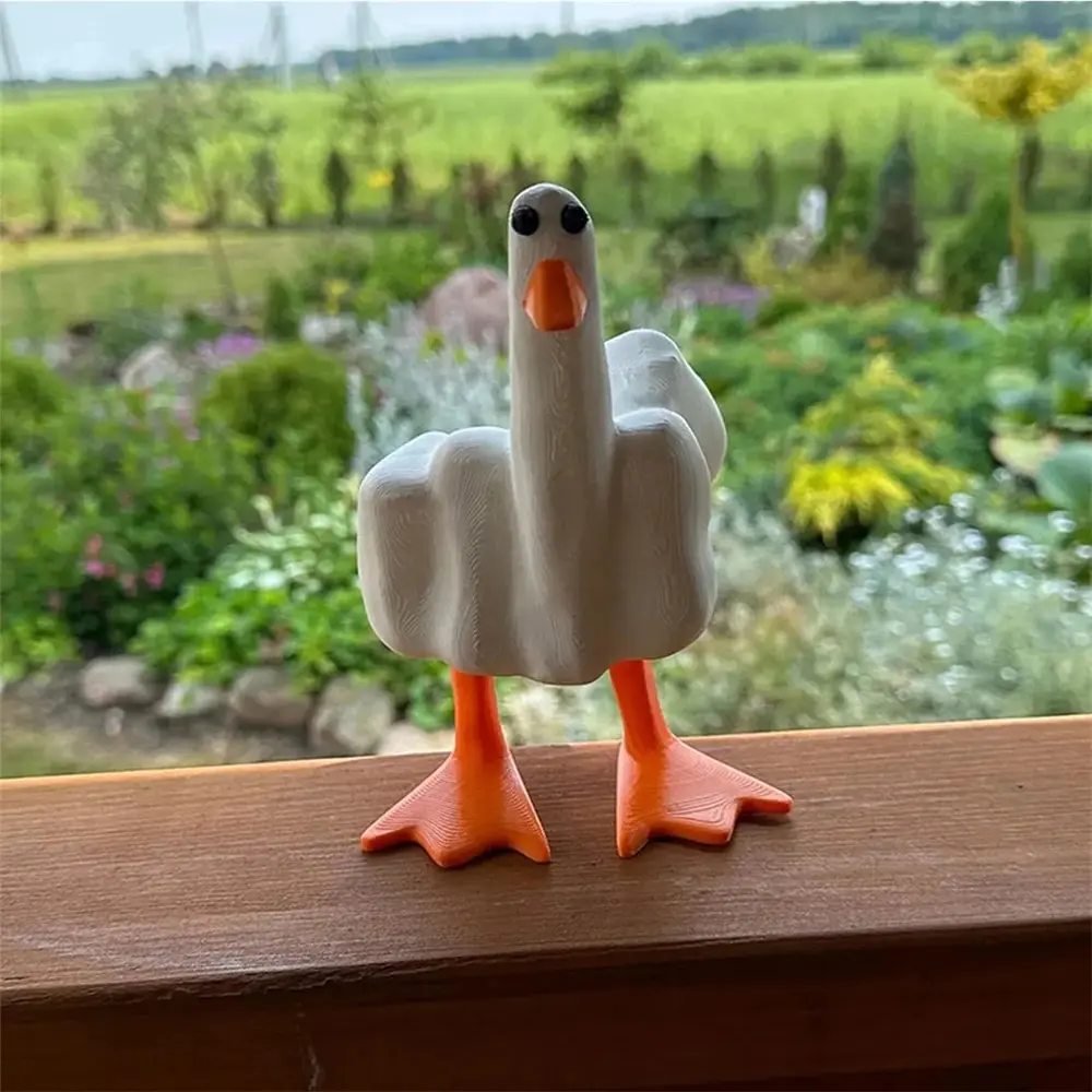 Middle Finger Duck You Figurine resin statue resin handicraft ornaments garden statue resin ornament resin ornaments garden decoration animal ornaments Middle Finger Desk Decor Funny Garden Decor Statues Figurines Ornaments For Home Patio Yard