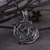 Witcher Wolf Head Hunter Pendant Necklace Titanium Steel Chain Cross-border Hot Selling European American Style Jewelry 1