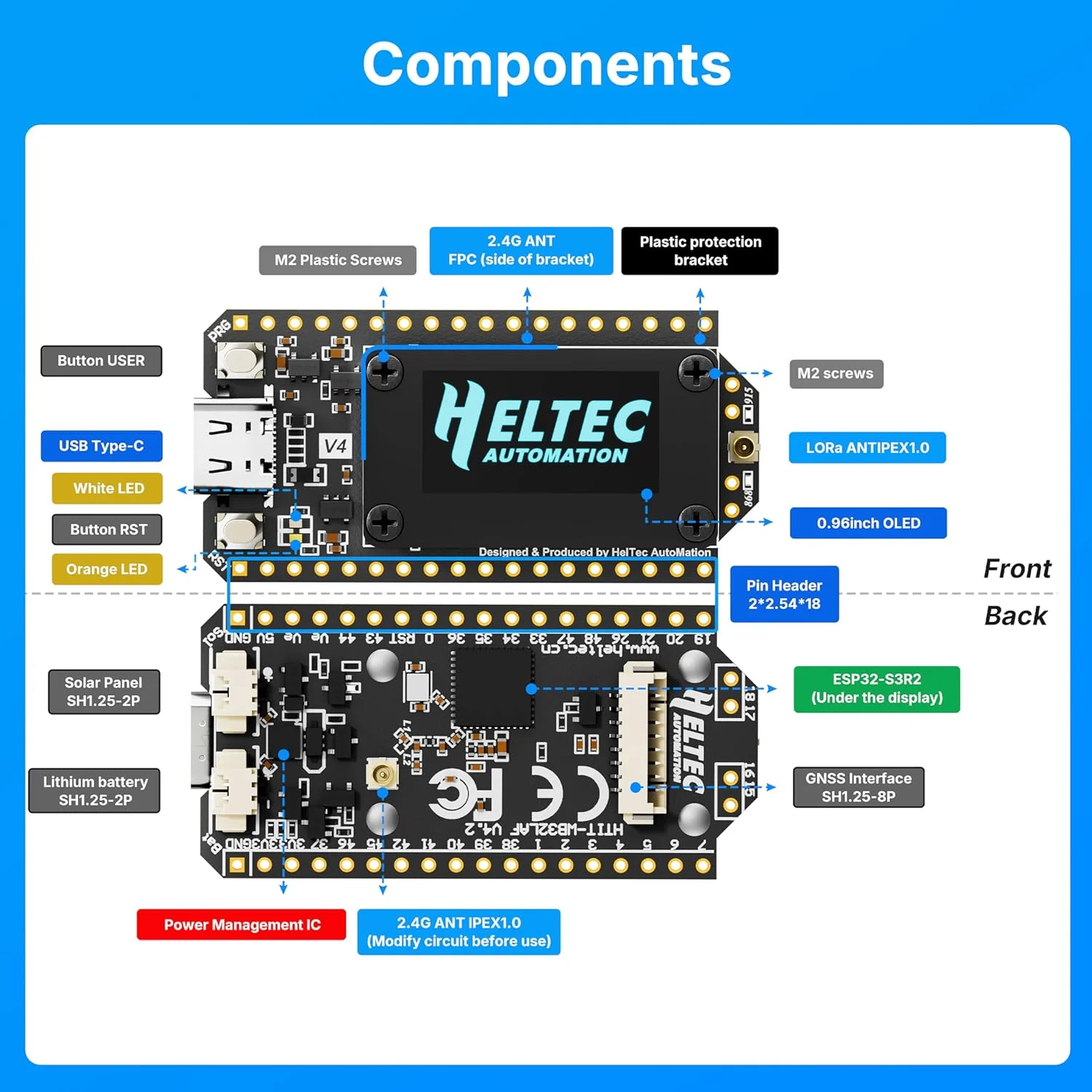 รูปสินค้า ชุดพัฒนา IoT สำหรับ Arduino พร้อม LoRa โมดูลและ OLED จอแสดงผล