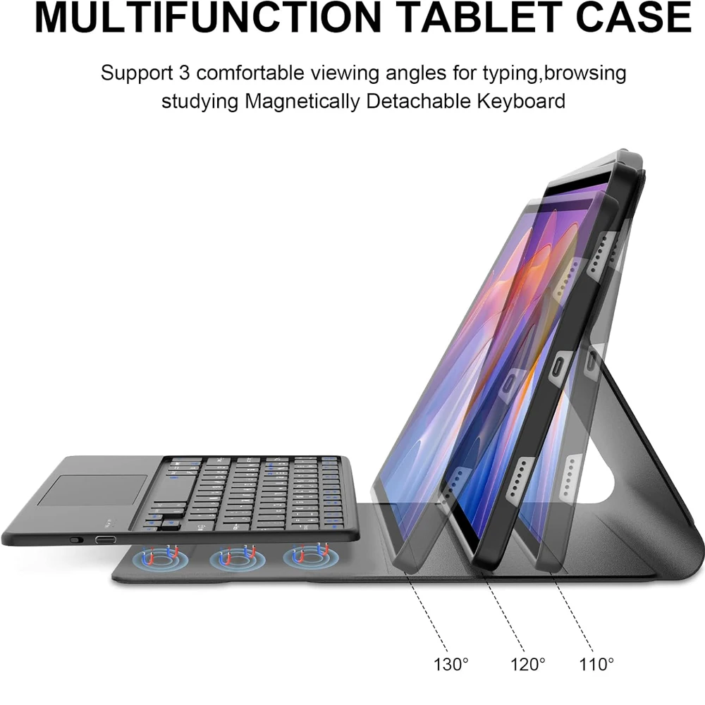 Enhanced Tablet Case with Pencil Holder and Bluetooth Keyboard, 9.7-Inch