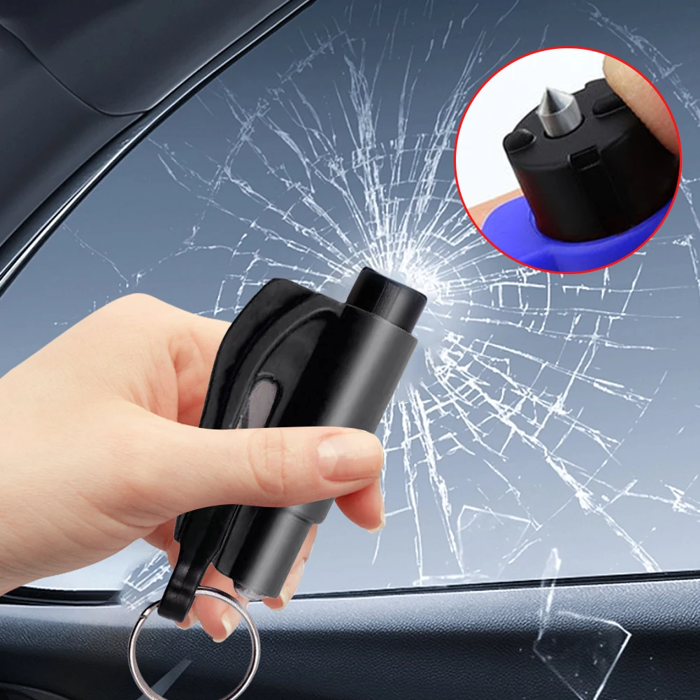 1-5PCS 3-in-1 Car Safety Hammer Window Breaker & Seat Belt Cutter Keychain Mutifunction Emergency Rescue Tool Auto Accessories
