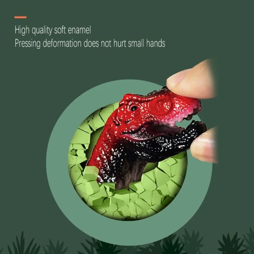 5pcs Cartoon Dinosaur Dinosaur Finger Puppet Hand Puppets Rubber Head Hand Puppet Finger Colorful