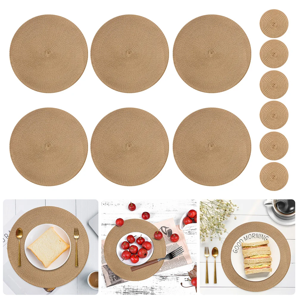 Woven Round Placemat Set 2