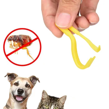 NEW 2PCS Pet Flea Remover Tool Plastic Scratching Hook Remover Pet Cat Dog Grooming Supplies Tick Removal Tool Tweezers 3